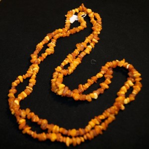 Vintage long raw amber necklace